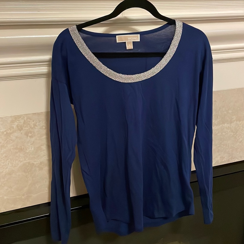 NWOT Michael Michael kors navy top